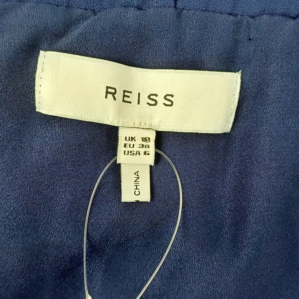 Reiss Tascha Maxi Dress Size 6 Women Wedding Guest V Neck Sleeveless In Navy - Picture 10 of 14